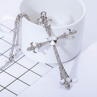 Cross Pendant Necklace 01 - 5764 - Silver - One Size