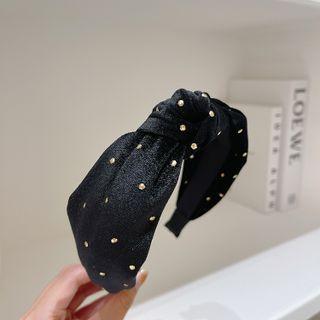 Rhinestone Knot Headband 1 Pc - Black - One Size