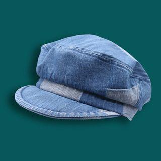 Panel Denim Military Cap