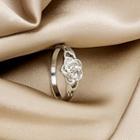 Flower Alloy Ring J684 - 1pc - Silver - One Size