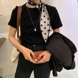 Multi-color Short-sleeve Cotton Top