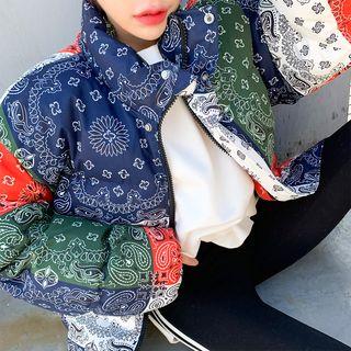 Oversized Paisley Padded Jacket
