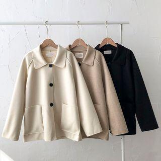 Long-sleeve Single-breasted Woolen Coat