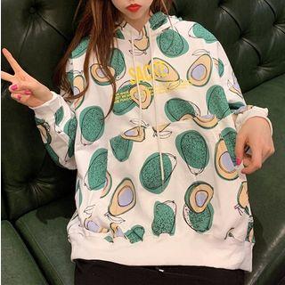 Avocado-print Lettering Hoodie