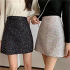 Glittered Tweed Slim-fit Skirt