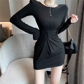 Long-sleeve Twist Dress