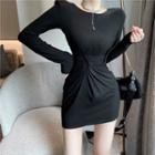 Long-sleeve Twist Dress