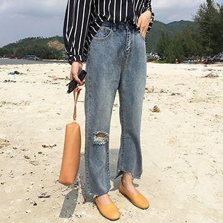 Ripped Wide Leg Jeans