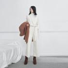 Wrapped Wool Jumpsuit With Sash