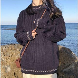 Pattern Trim Sweater