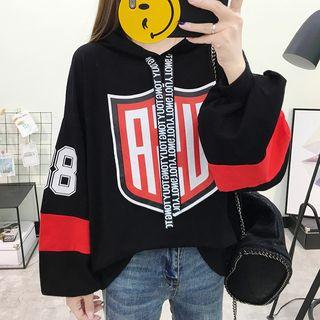 Fleece-lined Logo Print Hoodie