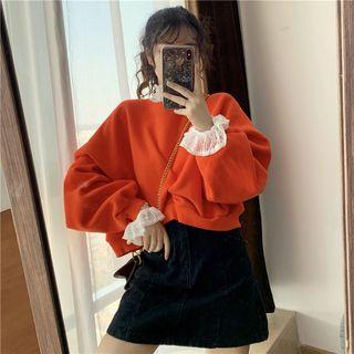 Loose-fit Knotted Pullover / Lace Blouse