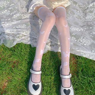 Butterfly Jacquard Stockings