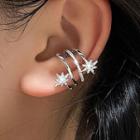 Rhinestone Star Cuff Earring 1pc - Silver - One Size