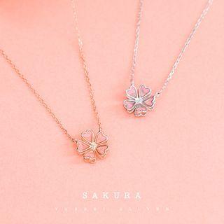 Glaze Sakura Pendant Necklace
