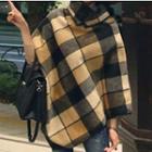 Plaid Collared 3/4-sleeve Jacket