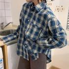 Pocket-front Oversize Long-sleeve Shirt As Shown In Figure - One Size