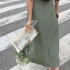 Button-detail Wrap-front Midi Skirt