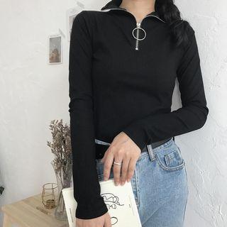 Zip Long-sleeve Polo Shirt