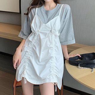 3/4-sleeve T-shirt / Spaghetti Strap Dress