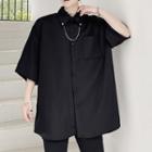 Pocket-front Short-sleeve Shirt With Chain