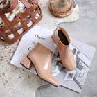 Chunky Heel Patent Ankle Boots