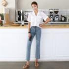 Plus Size Short-sleeve Pocket-front Shirt