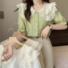 Puff-sleeve Peter Pan Collar Light Blouse