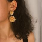 Flower Drop Earrings Gold - One Size