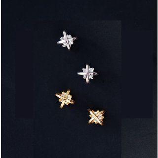 925 Sterling Silver Caged Rhinestone Earring