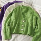 Eyelet Loose-fit Knit Cardigan In 5 Colors