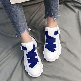 Contrast Hook And Loop Platform Sneakers