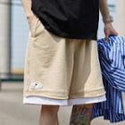 Mock Two-piece Wide Leg Sweatshorts