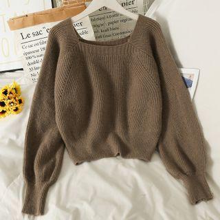 Square-neck Loose Knit Top In 5 Colors