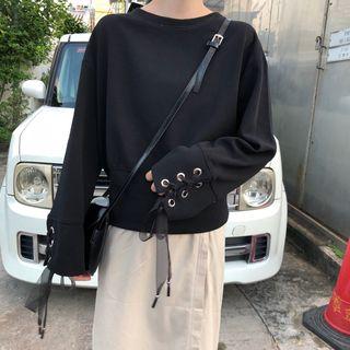 Tie-cuff Bell Sleeve Pullover