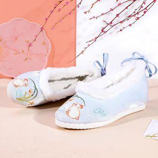 Rabbit Embroidered Hidden-wedge Hanfu Shoes