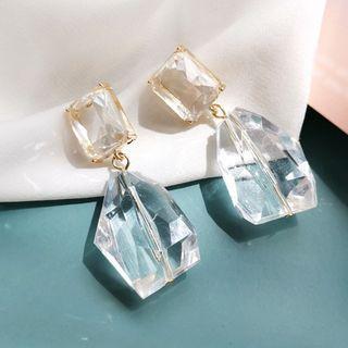 Resin Dangle Earring 1 Pair - Transparent - One Size