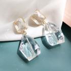 Resin Dangle Earring 1 Pair - Transparent - One Size