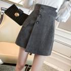 Asymmetrical High-waist Corduroy A-line Skirt