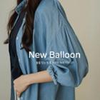 Balloon-sleeve Cotton / Denim Shirt