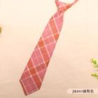 Plaid Neck Tie Jk041 - Orange & Pink - One Size