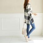 3/4-sleeve Long Check Top