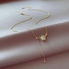 Cat Eye Stone Rose Necklace Rose - White & Gold - One Size