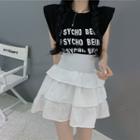 Lettering Tank Top / Mini Tiered Skirt