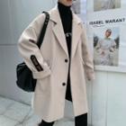 Lettering Loose-fit Long Coat
