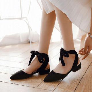 Bow Strap Pointy Sandals
