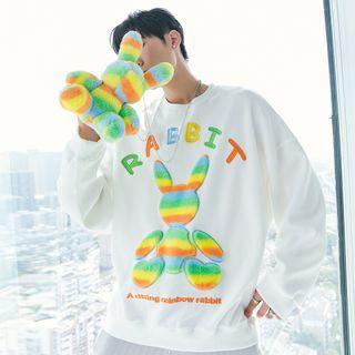 Bear Embroidered Oversized Sweatshirt