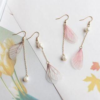 Faux Pearl Leather Drop Earrings