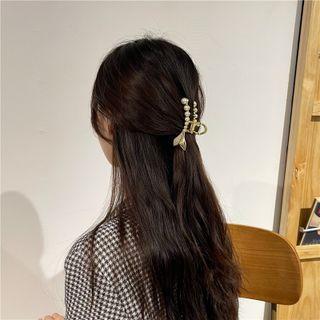Mermaid Tail Faux Pearl Hair Clamp 1 Pc - Gold - One Size