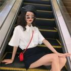 Elbow-sleeve Shirt / Mini A-line Skort